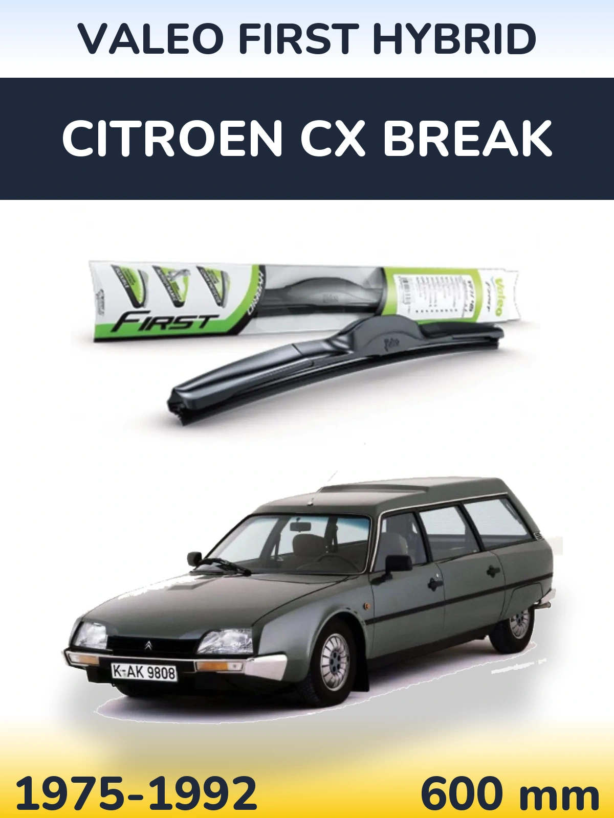 Передний дворник Valeo First Hybrid 600 мм для Citroen CX Break 1975-1992