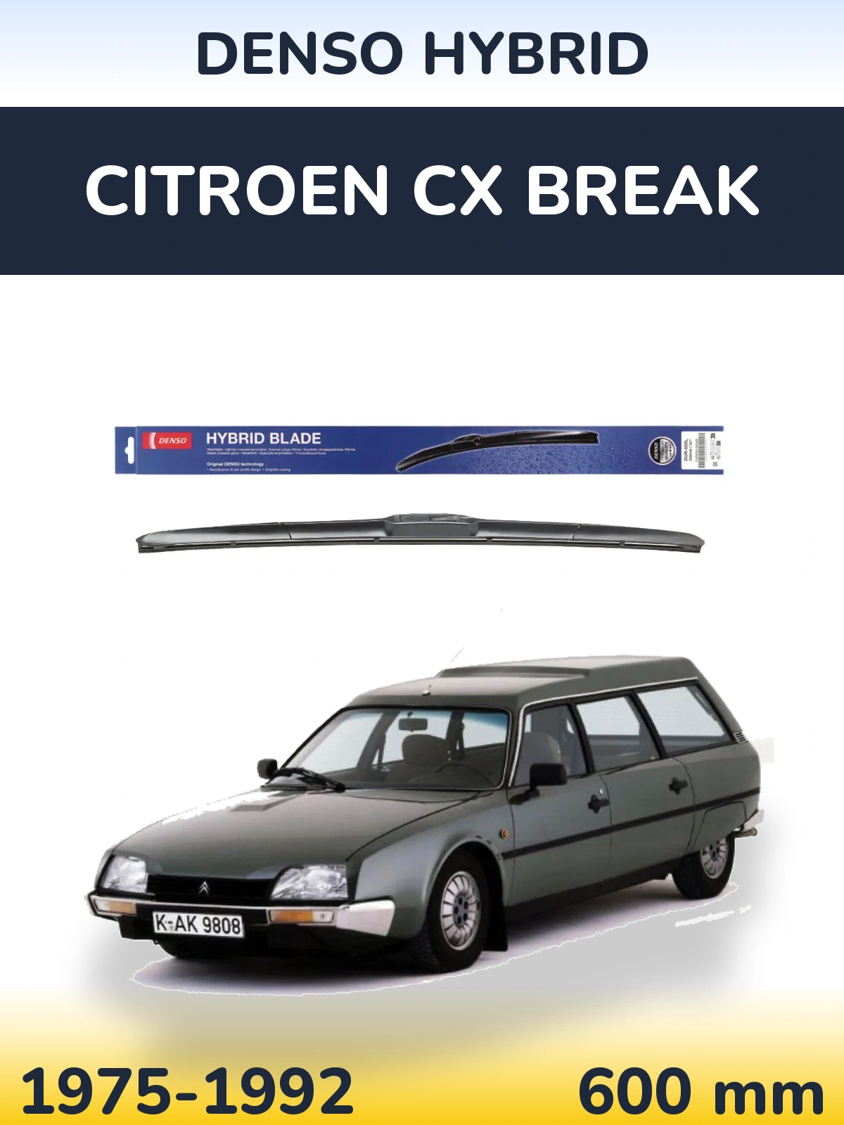 Przednia wycieraczka Denso Hybrid 600 mm do Citroen CX Break 1975-1992