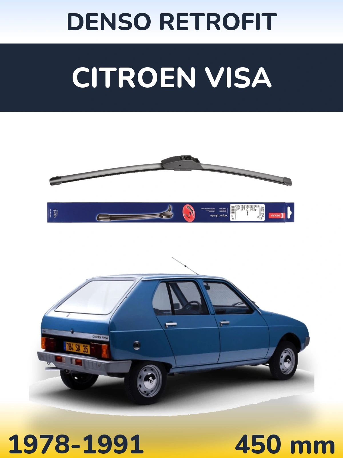 Передний дворник Denso Retrofit 450 мм для Citroen Visa 1978-1991
