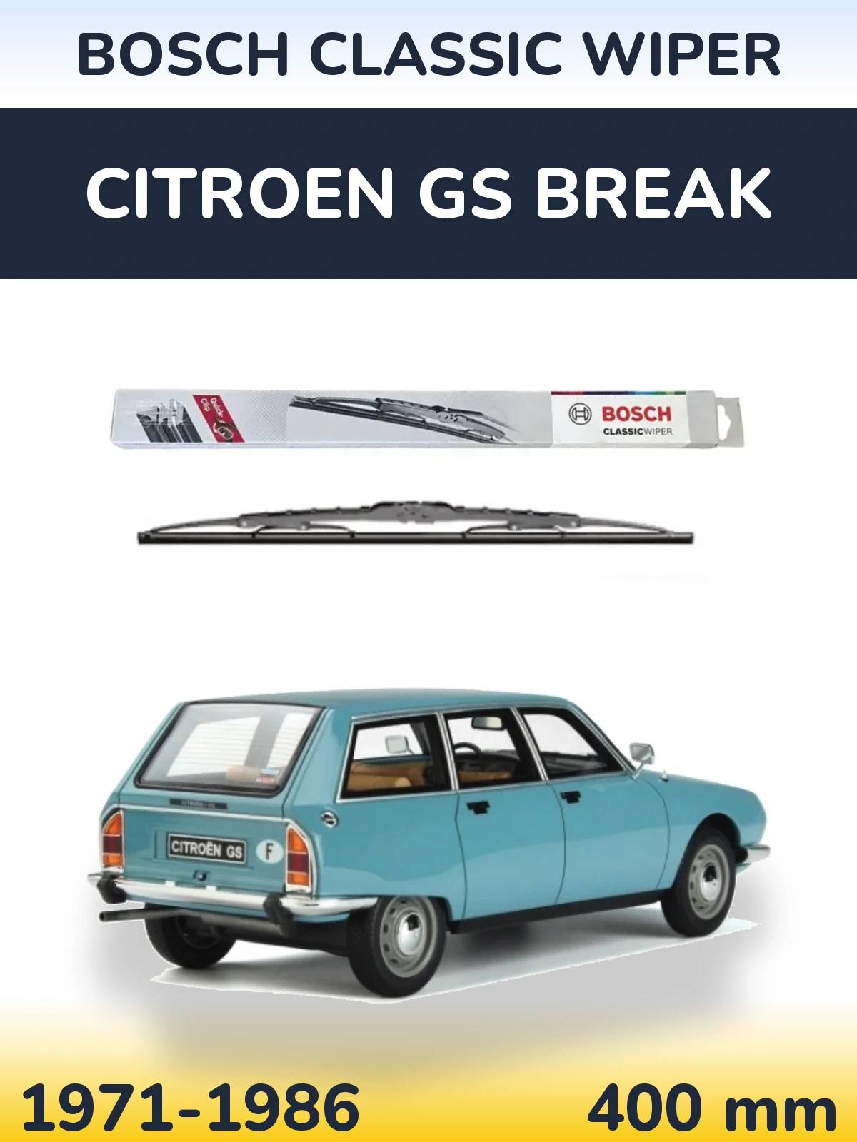 Задний дворник BOSCH Classic Wiper 400 мм для Citroen GS Break 1971-1986
