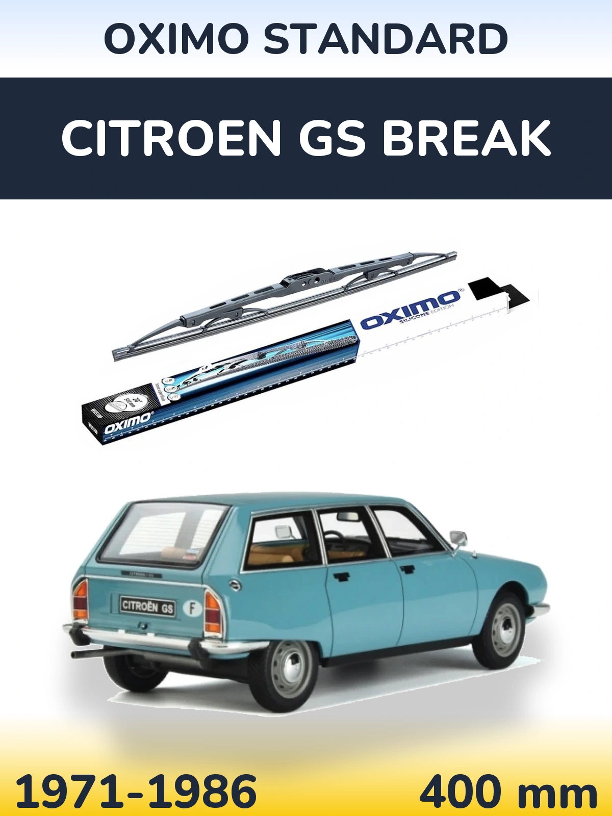 Задня щітка Oximo Standard 400 мм для Citroen GS Break 1971-1986