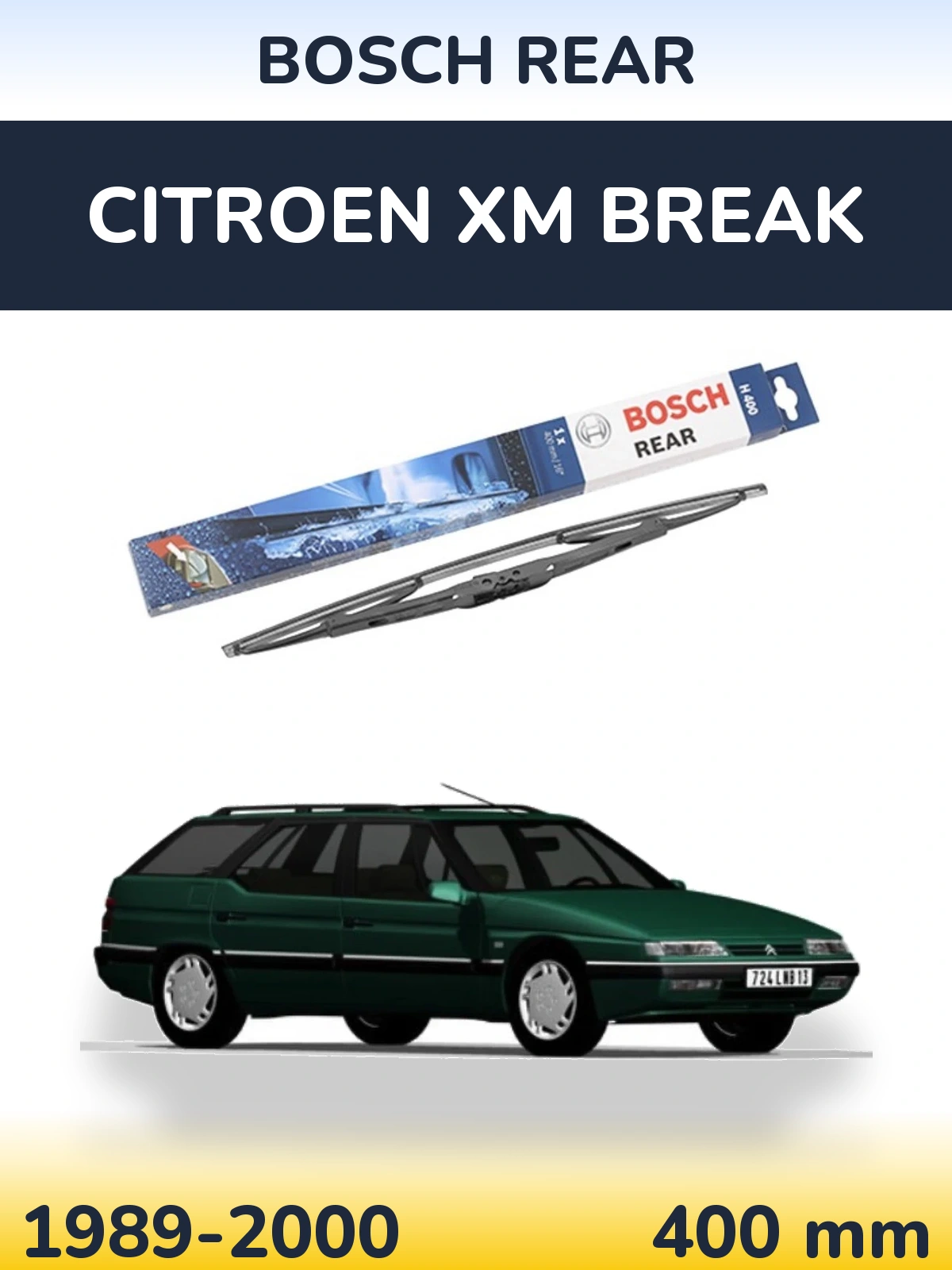 Rear wiper blade BOSCH Rear 400 mm for Citroen XM Break 1989-2000