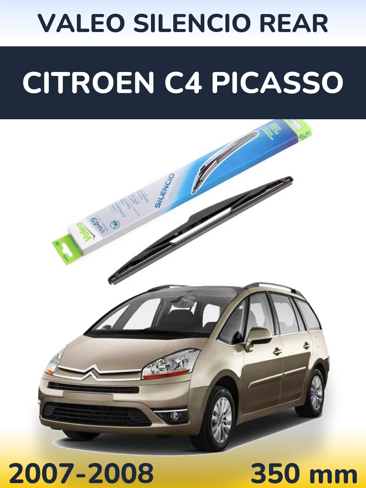 Задний дворник Valeo Silencio Rear 350 мм для Citroen C4 Picasso 2007-2008