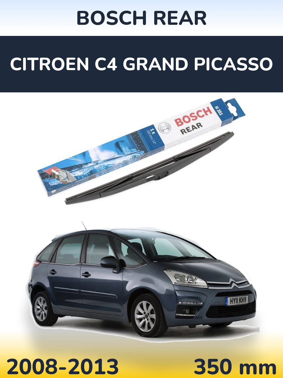 Задня щітка BOSCH Rear 350 мм для Citroen C4 Grand Picasso 2008-2013