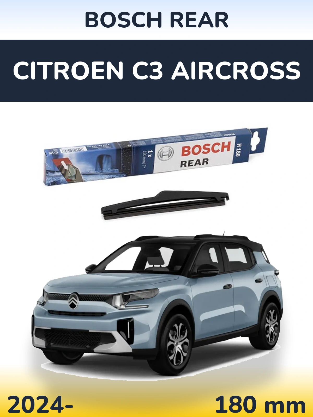 Задний дворник BOSCH Rear 180 мм для Citroen C3 Aircross 2024-2026