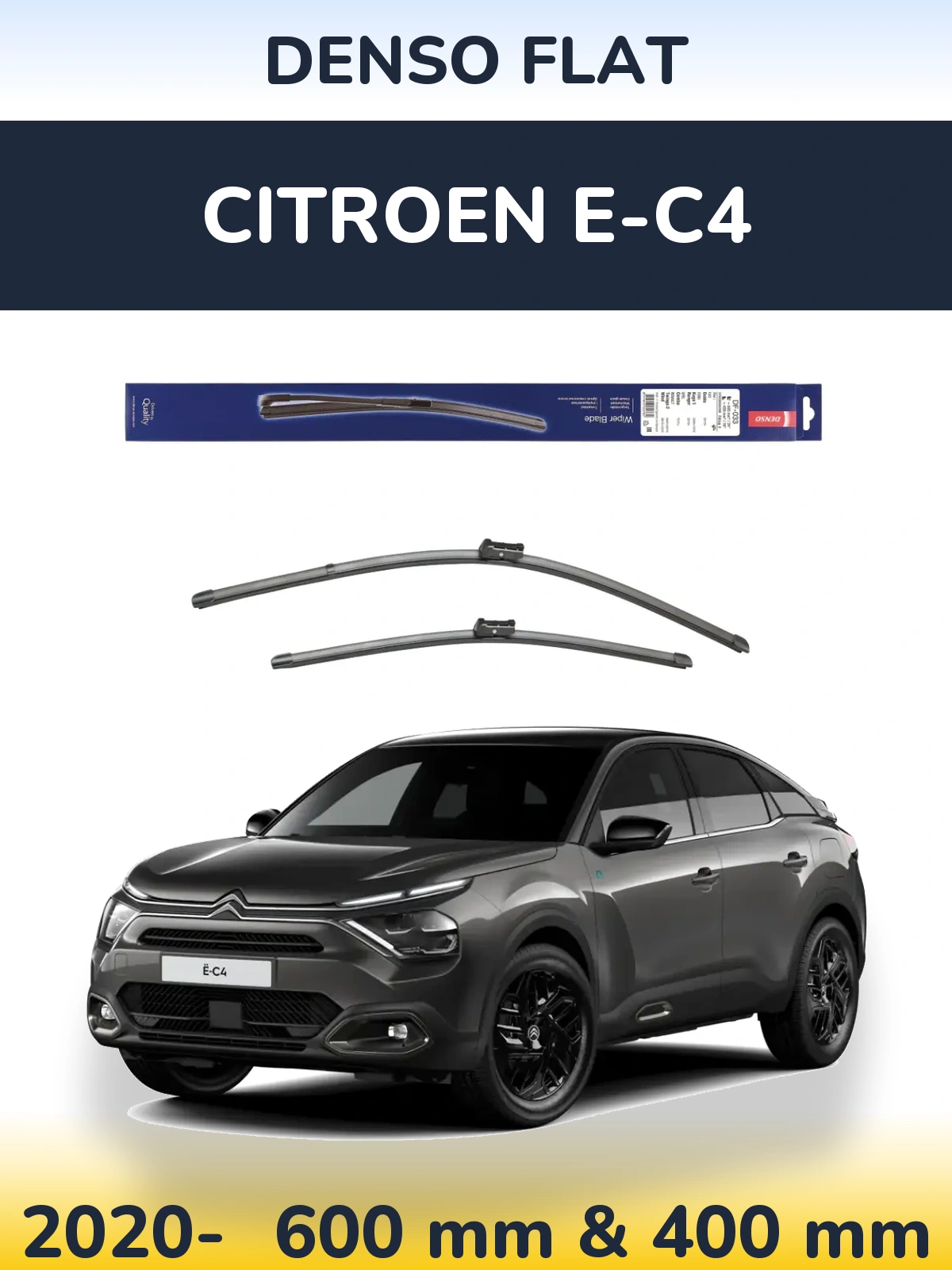 Komplet przednich wycieraczek Denso Flat 600 & 400 mm do Citroen e-C4 2020-2026