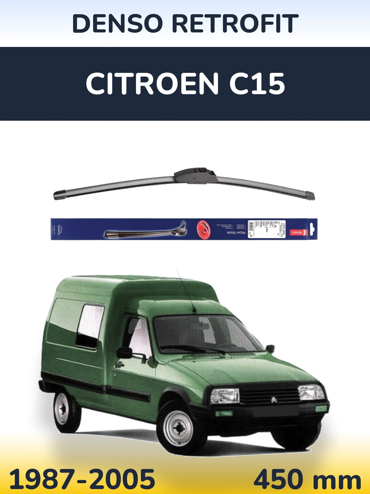Przednia wycieraczka Denso Retrofit 450 mm do Citroen C15 1987-2005