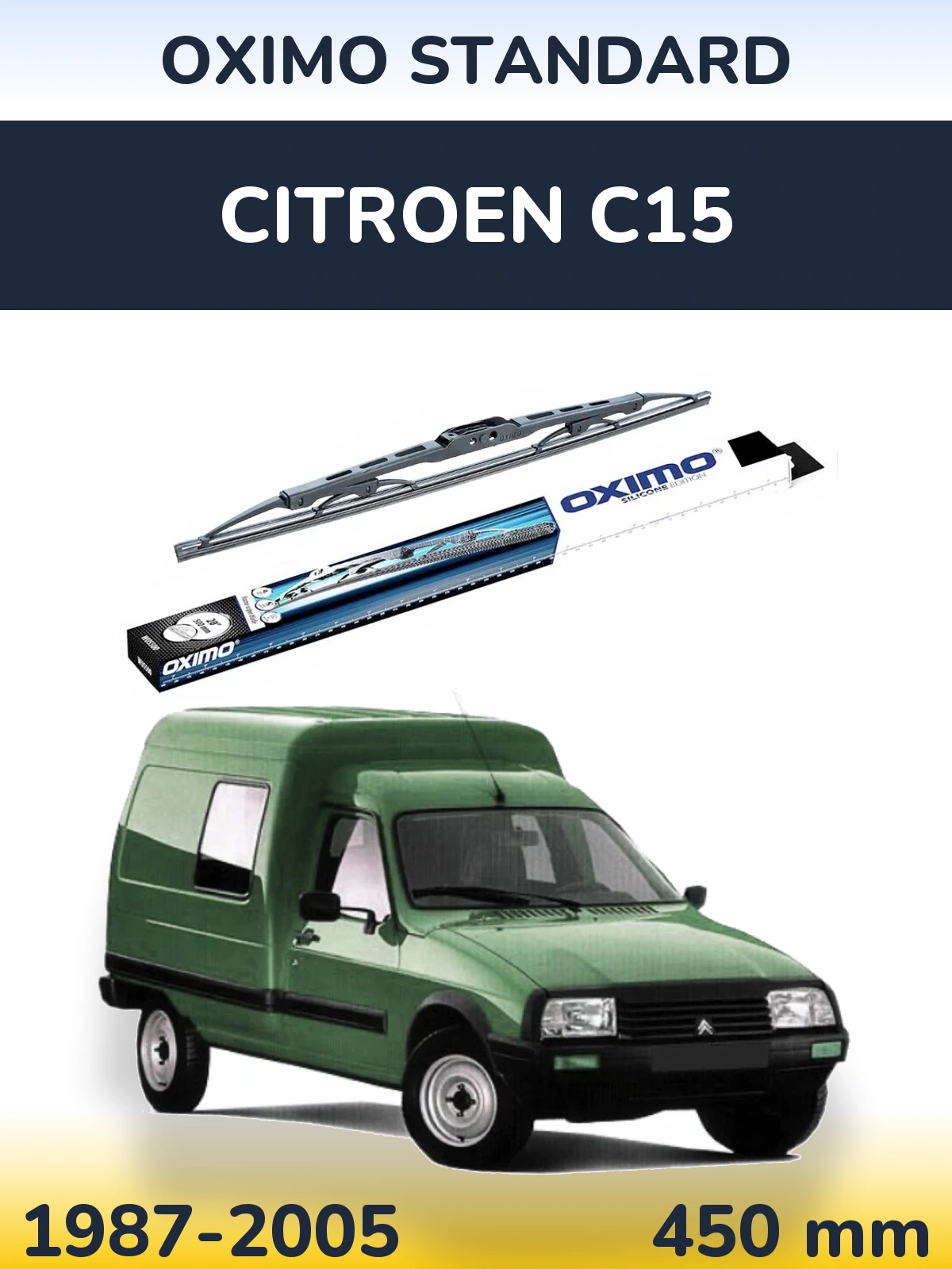 Tylna wycieraczka Oximo Standard 450 mm do Citroen C15 1987-2005