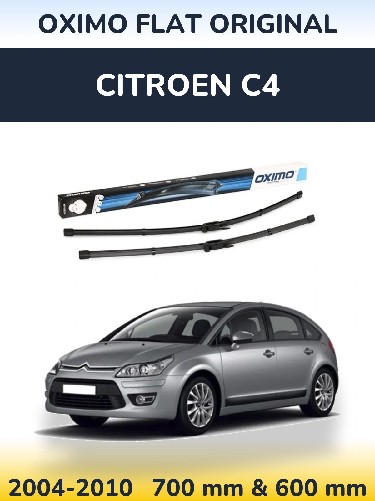 Комплект передних дворников Oximo Flat Original 700 & 600 мм для Citroen C4 2004-2010