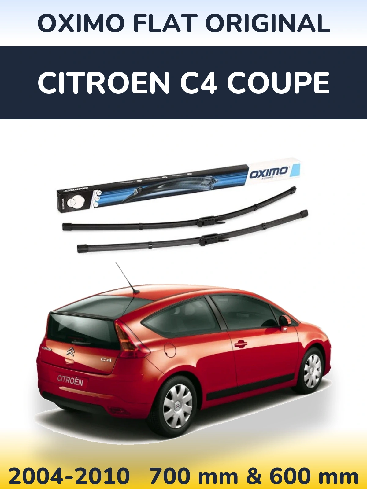Комплект передних дворников Oximo Flat Original 700 & 600 мм для Citroen C4 Coupe 2004-2010
