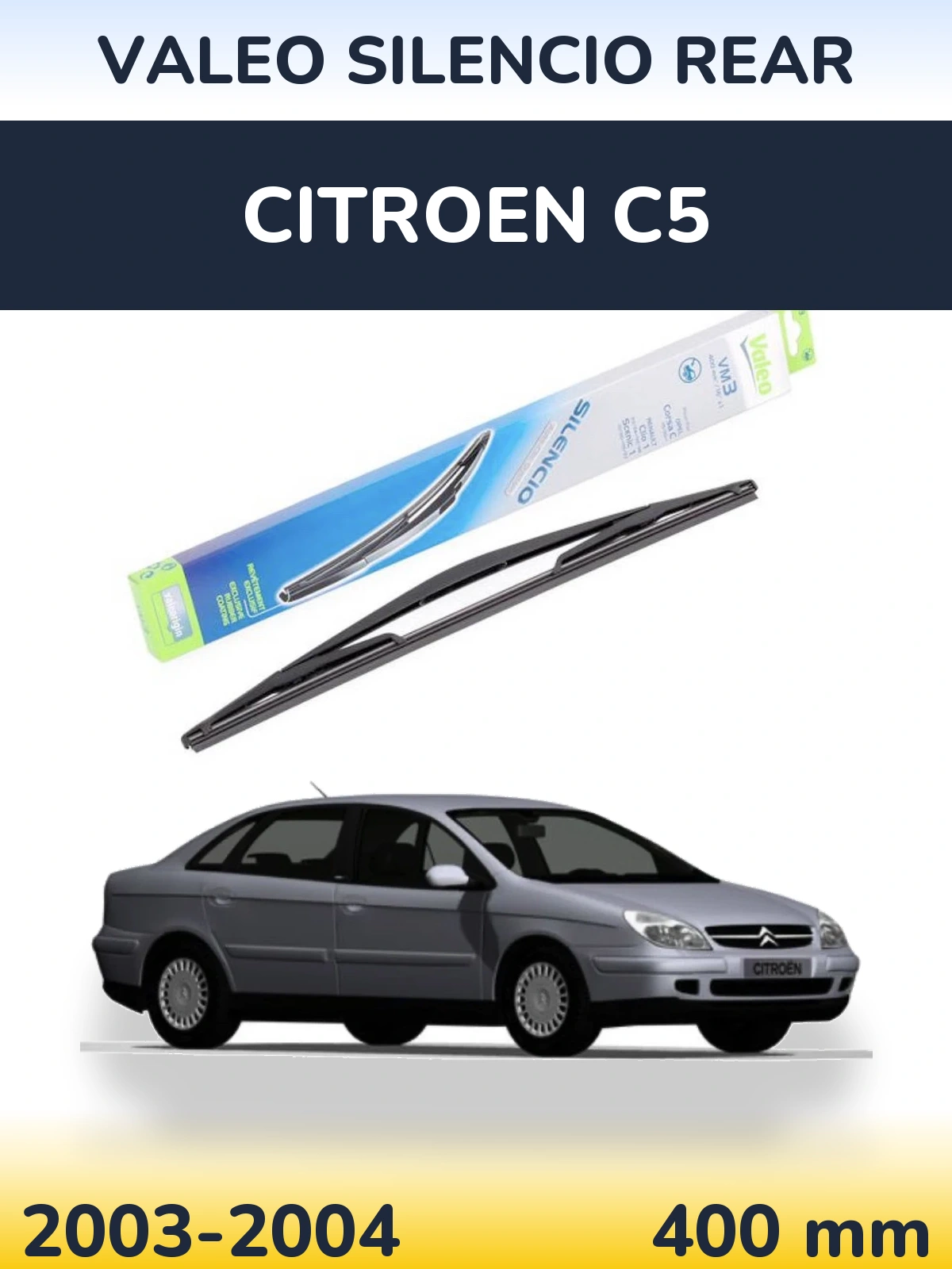 Rear wiper blade Valeo Silencio Rear 400 mm for Citroen C5 2003-2004