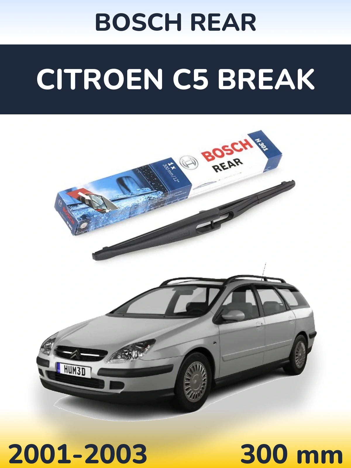 Задний дворник BOSCH Rear 300 мм для Citroen C5 Break 2001-2003