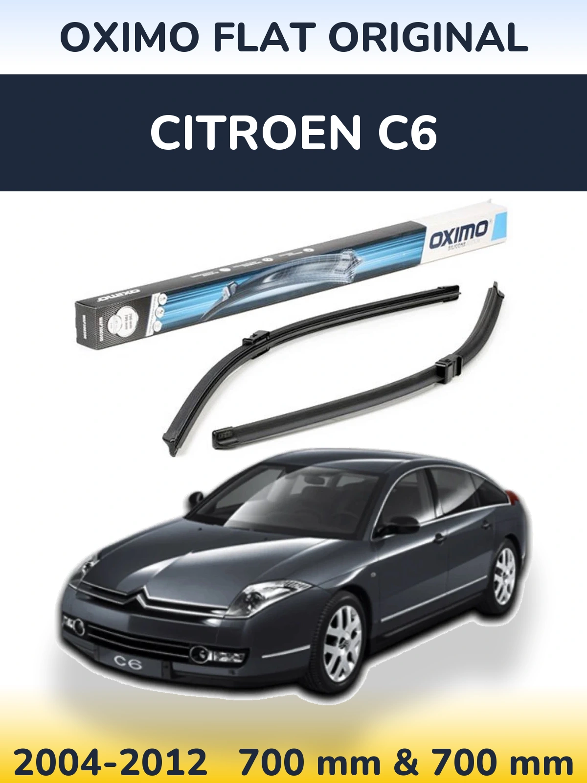 Комплект передніх щіток Oximo Flat Original 700 & 700 мм для Citroen C6 2004-2012