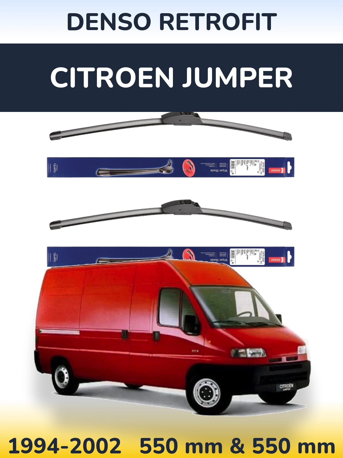 Комплект передних дворников Denso Retrofit 550 & 550 мм для Citroen Jumper 1994-2002