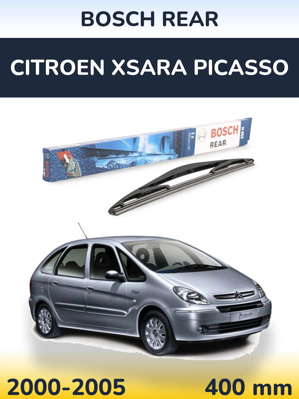 Задний дворник BOSCH Rear 400 мм для Citroen Xsara Picasso 2000-2005