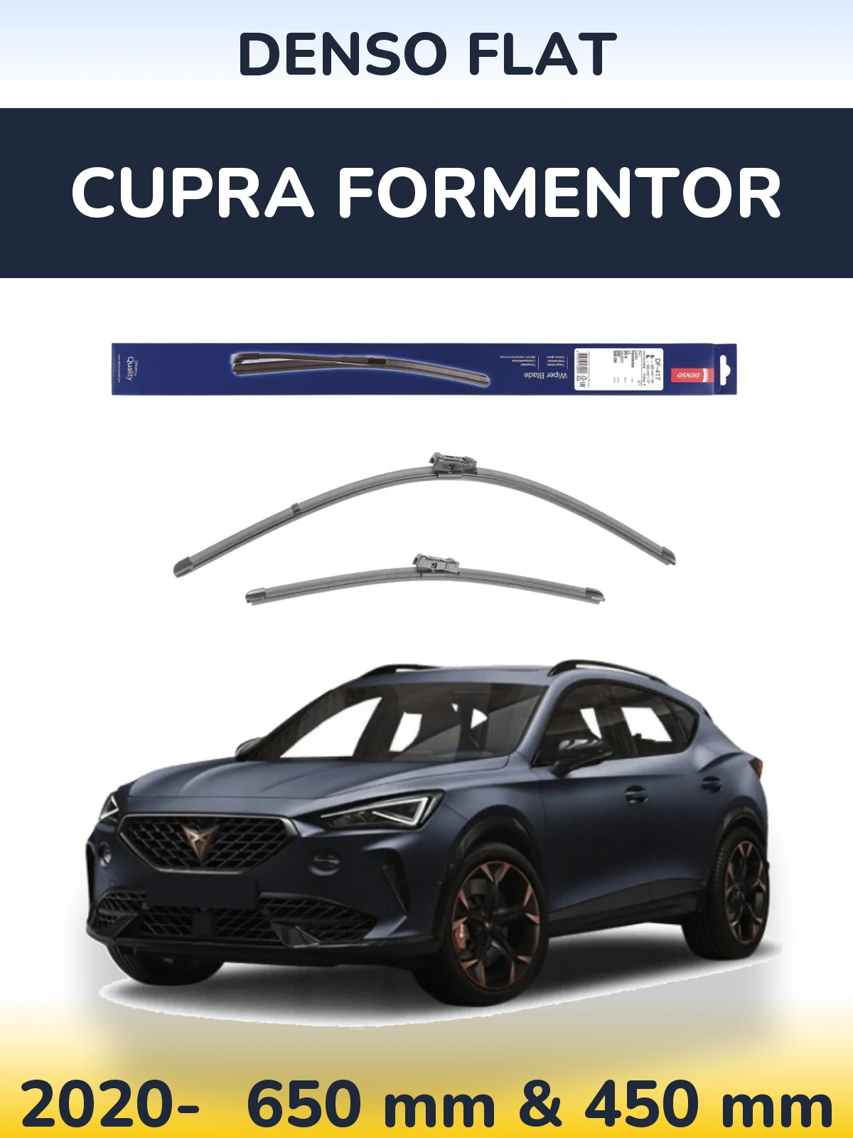Komplet przednich wycieraczek Denso Flat 650 & 450 mm do Cupra Formentor 2020-2026