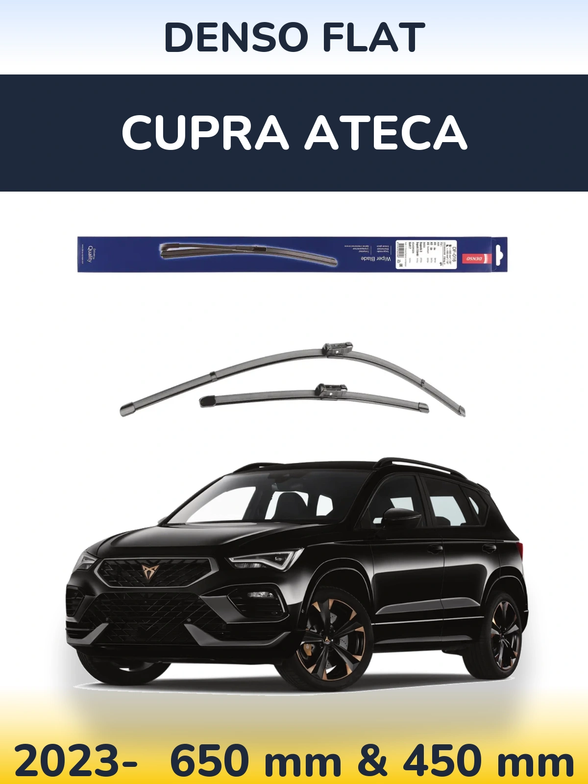 Komplet przednich wycieraczek Denso Flat 650 & 450 mm do Cupra Ateca 2023-2026