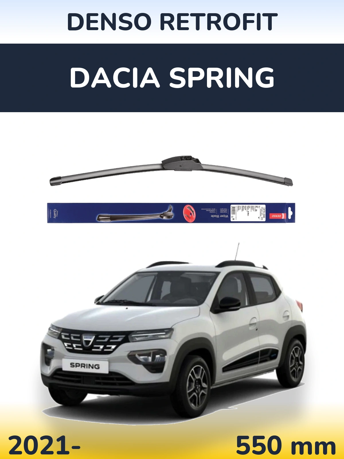Przednia wycieraczka Denso Retrofit 550 mm do Dacia Spring 2021-2026