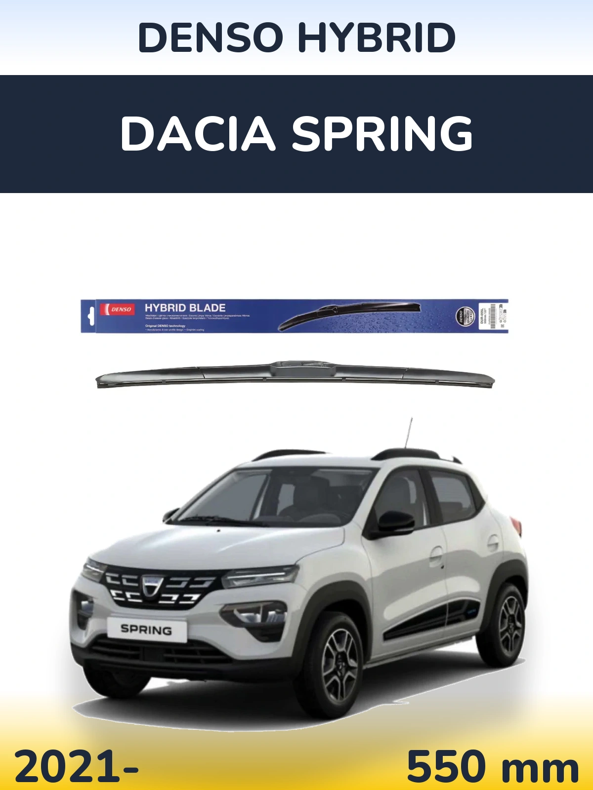 Передний дворник Denso Hybrid 550 мм для Dacia Spring 2021-2026