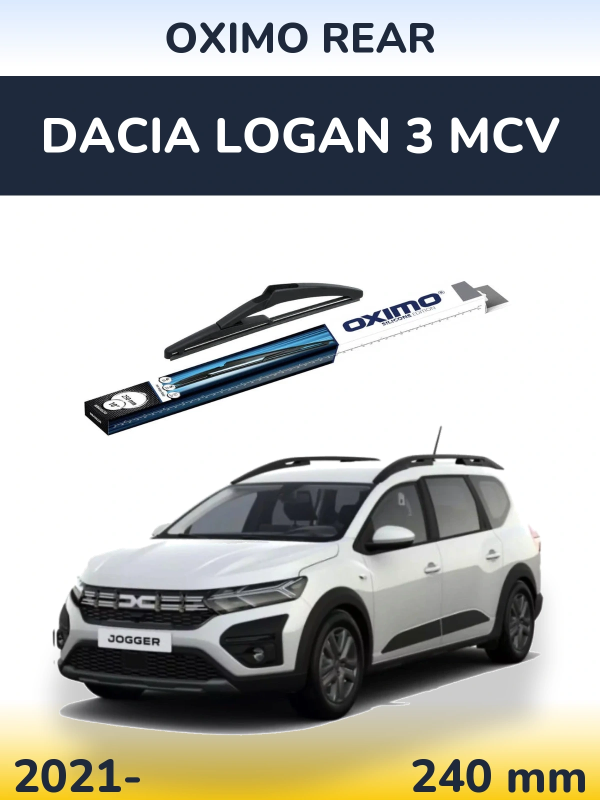 Задний дворник Oximo Rear 250 мм для Dacia Logan 3 MCV 2021-2026