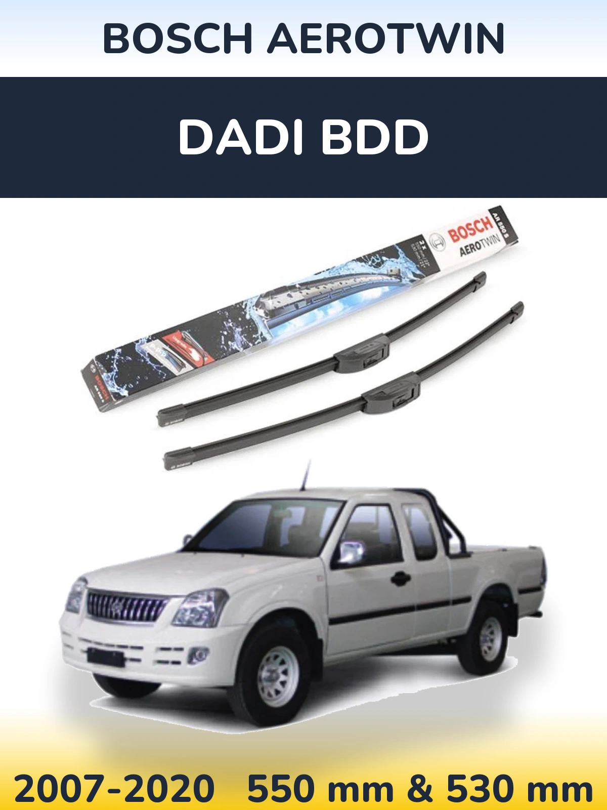 Комплект передних дворников BOSCH AeroTwin 550 & 530 мм для Dadi BDD 2007-2020