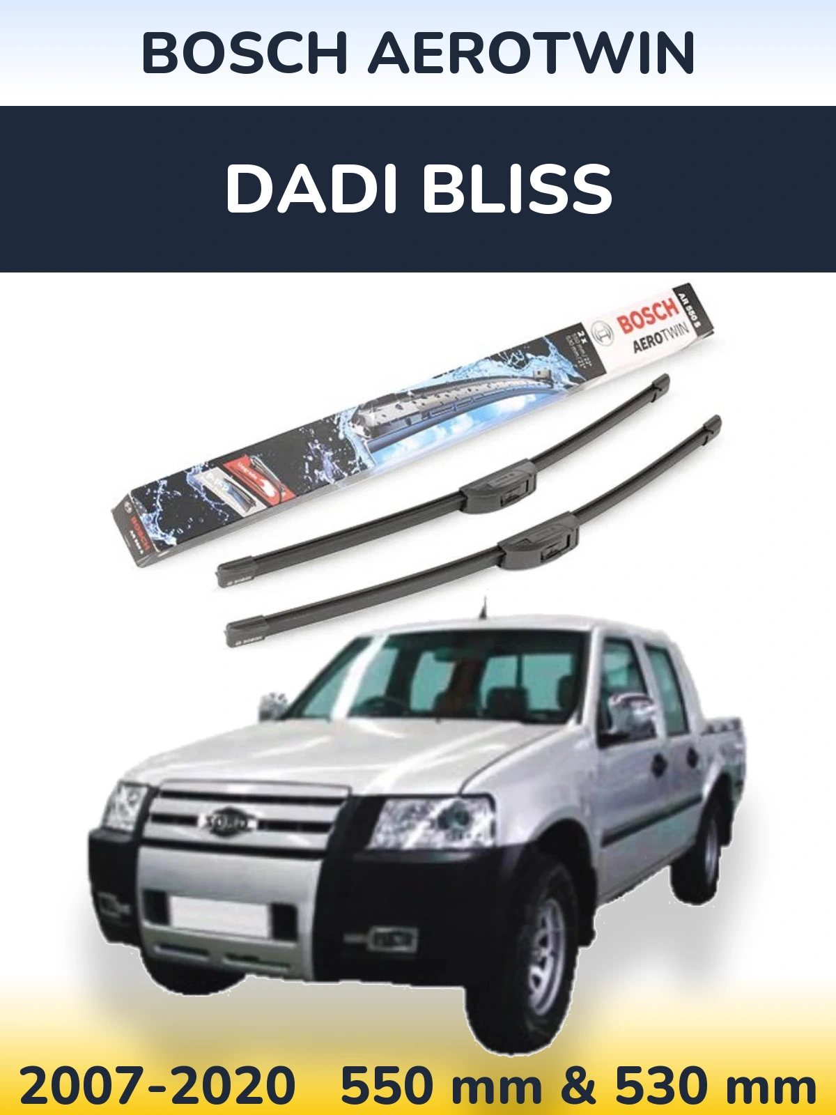 Комплект передніх щіток BOSCH AeroTwin 550 & 530 мм для Dadi Bliss 2007-2020