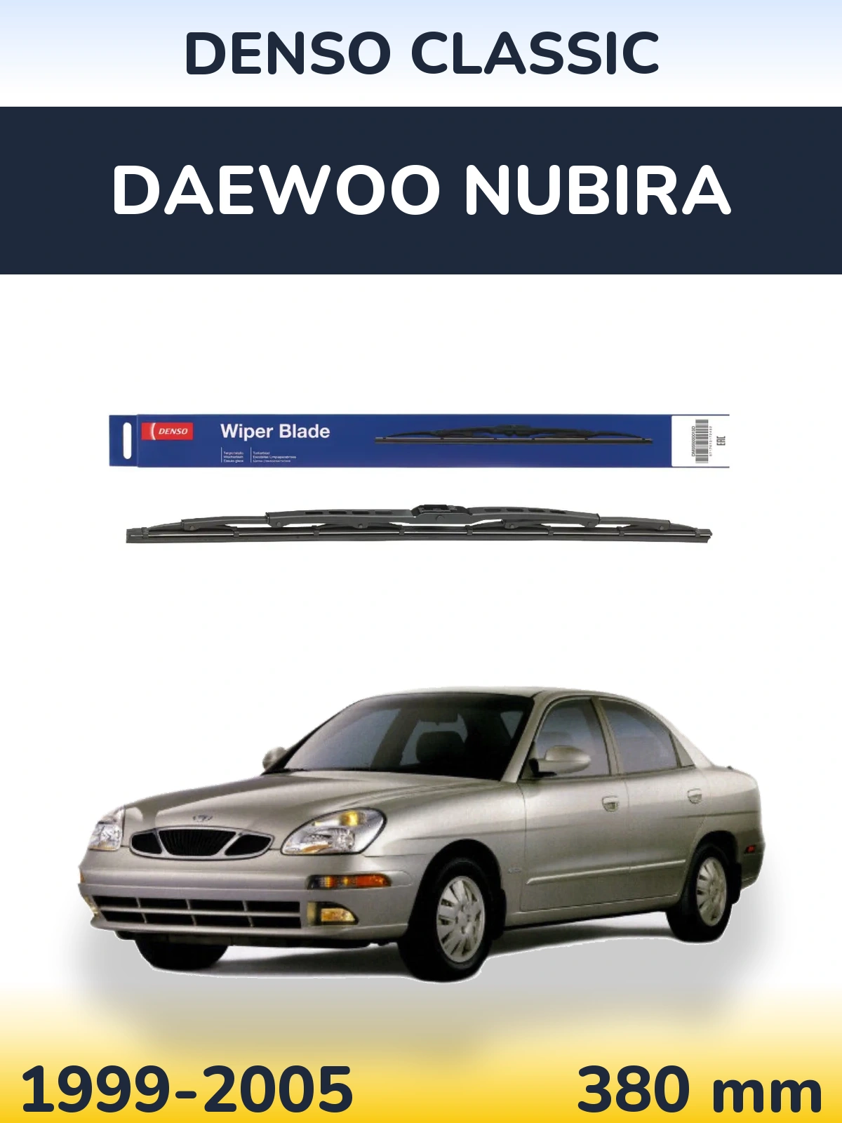 Rear wiper blade Denso Classic 380 mm for Daewoo Nubira 1999-2005