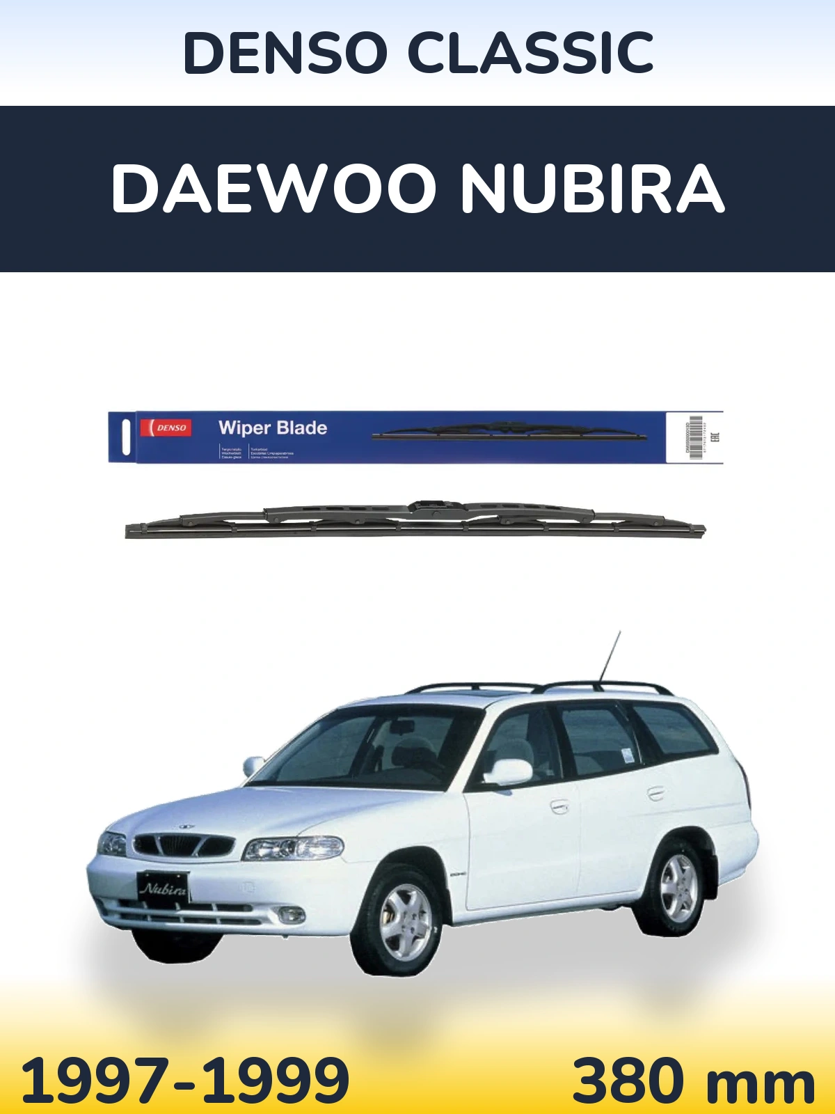 Tylna wycieraczka Denso Classic 380 mm do Daewoo Nubira 1997-1999