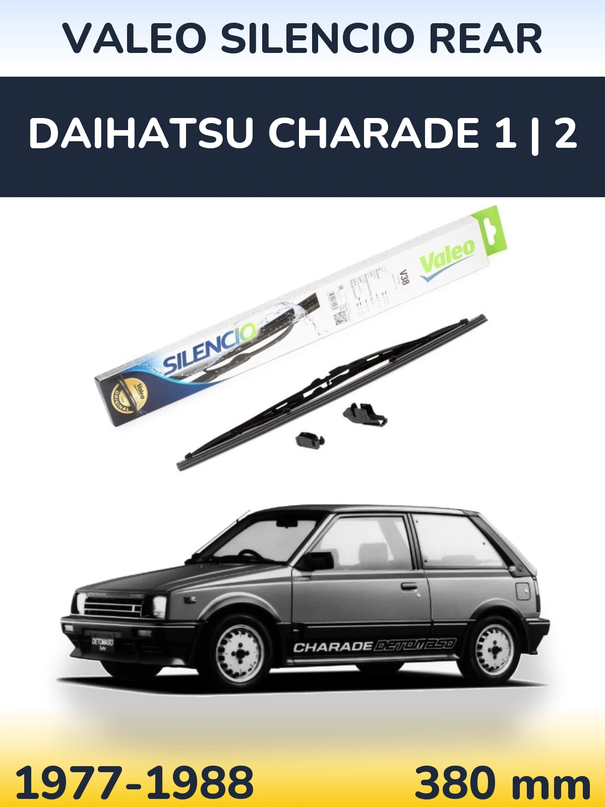 Rear wiper blade Valeo Silencio Rear 380 mm for Daihatsu Charade 1 | 2 1977-1988