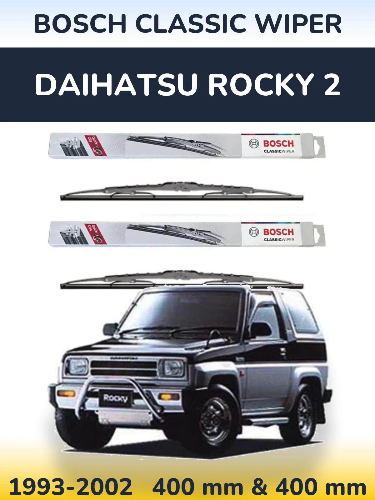Комплект передних дворников BOSCH Classic Wiper 400 & 400 мм для Daihatsu Rocky 2 1993-2002