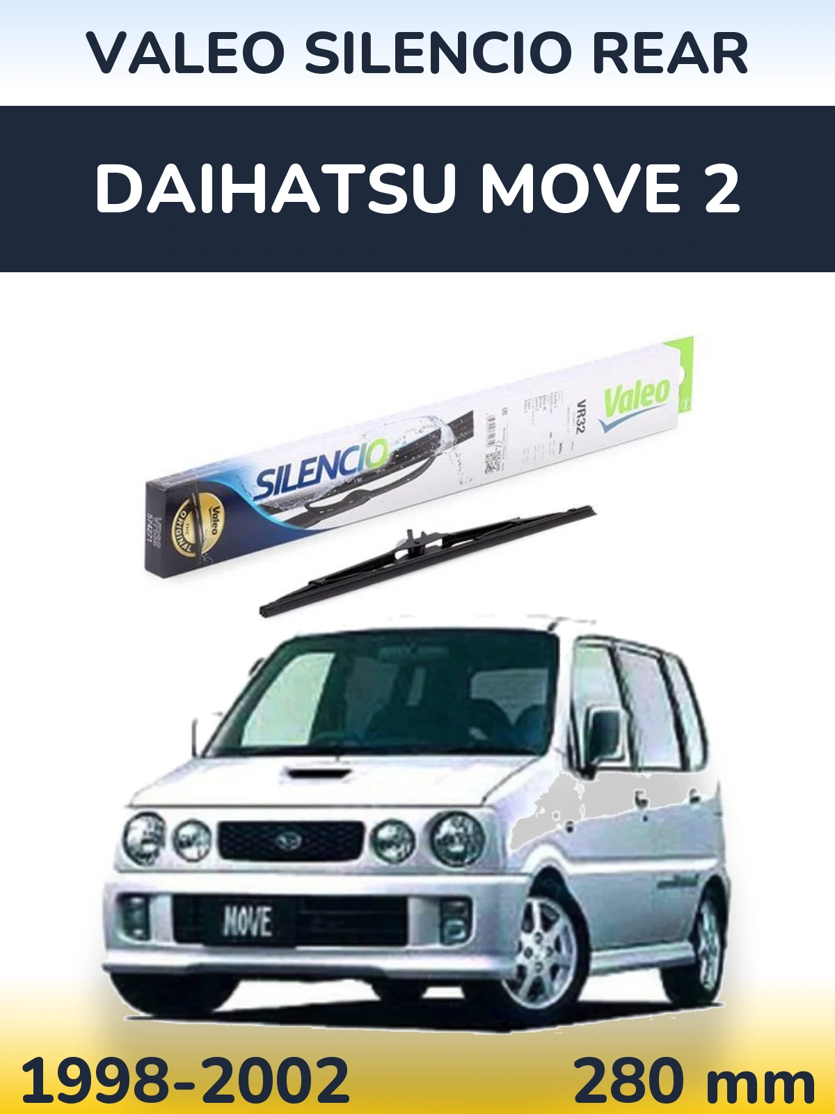 Задний дворник Valeo Silencio Rear 280 мм для Daihatsu Move 2 1998-2002