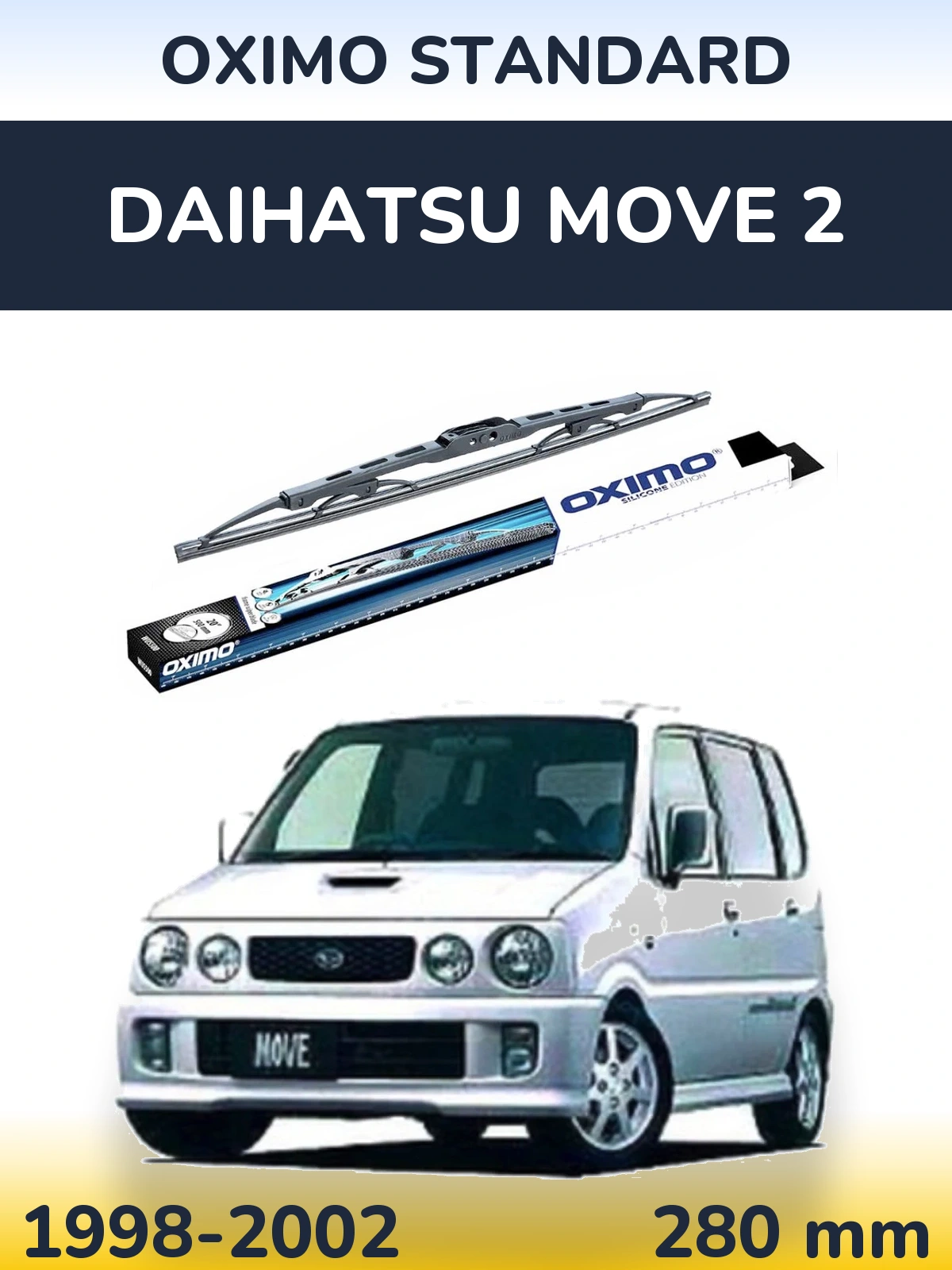 Rear wiper blade Oximo Standard 275 mm for Daihatsu Move 2 1998-2002