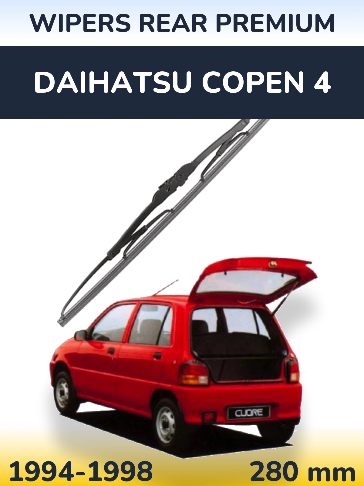 Задний дворник WIPERS REAR PREMIUM 280 мм для Daihatsu Copen 4 1994-1998