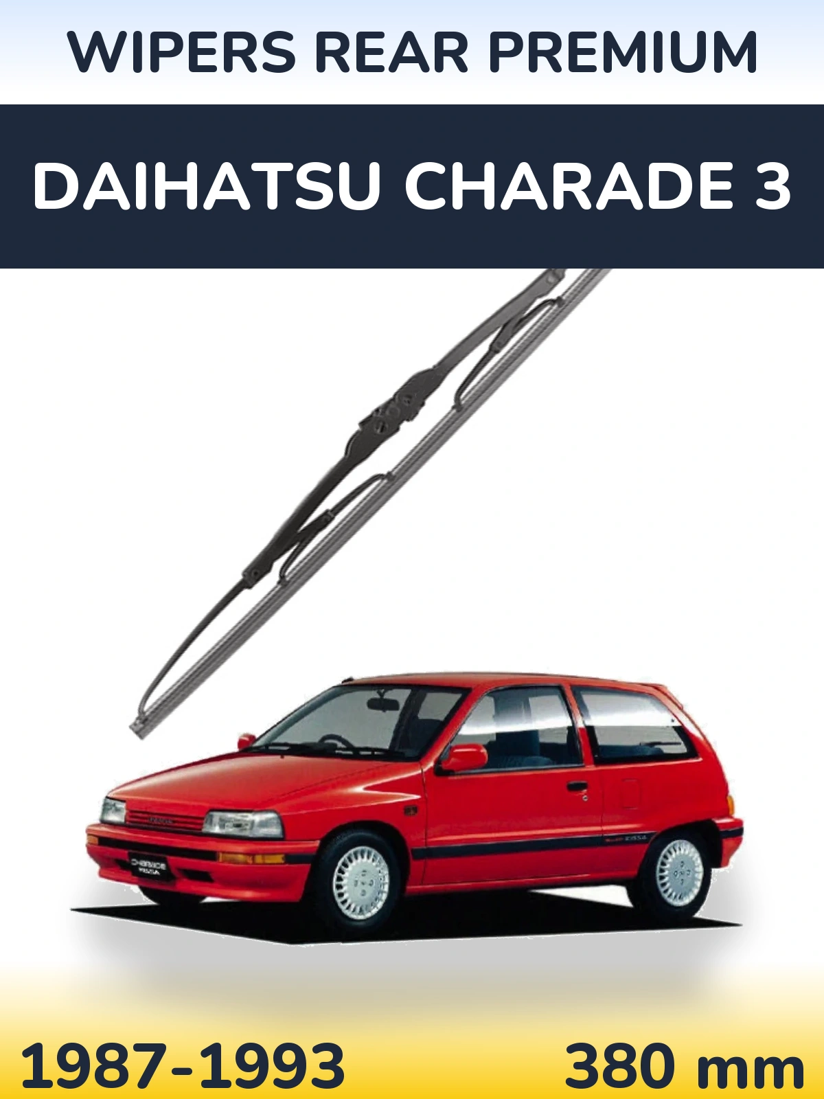 Rear wiper blade WIPERS REAR PREMIUM 380 mm for Daihatsu Charade 3 1987-1993