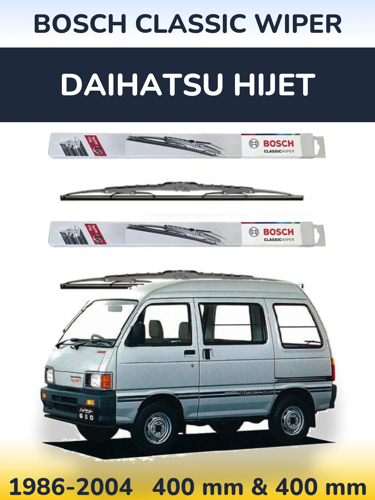 Комплект передних дворников BOSCH Classic Wiper 400 & 400 мм для Daihatsu HiJet 1986-2004