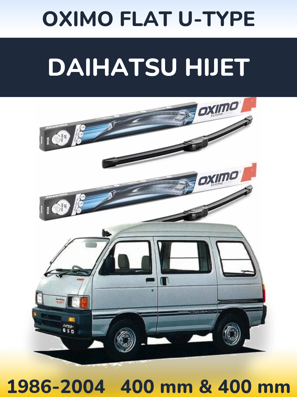 Komplet przednich wycieraczek Oximo Flat U-type 400 & 400 mm do Daihatsu HiJet 1986-2004