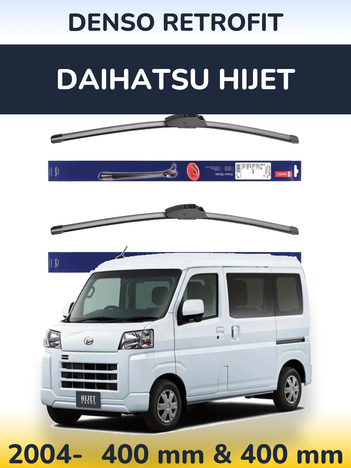 Komplet przednich wycieraczek Denso Retrofit 400 & 400 mm do Daihatsu HiJet 2004-2026