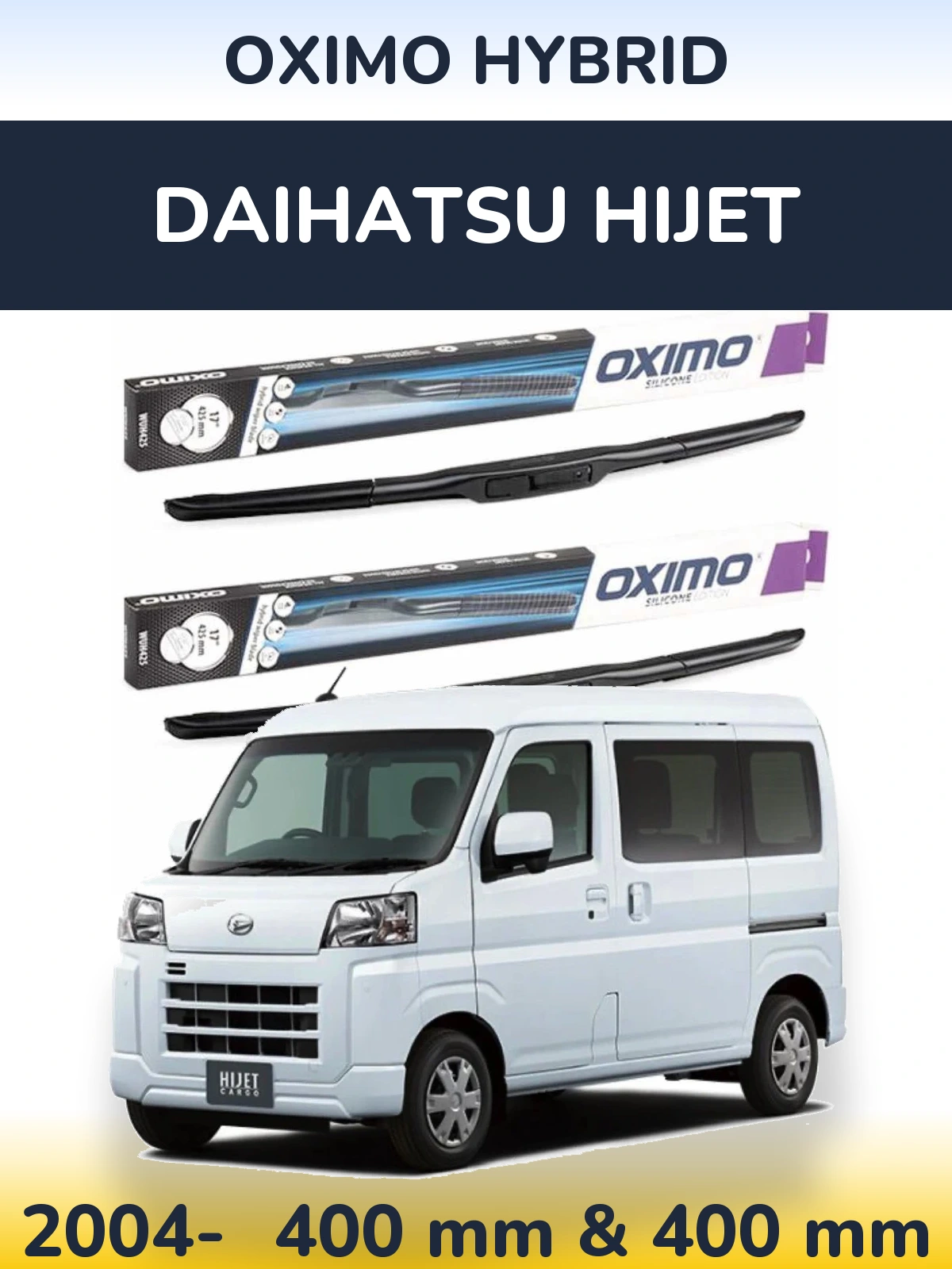 Комплект передніх щіток Oximo Hybrid 400 & 400 мм для Daihatsu HiJet 2004-2026