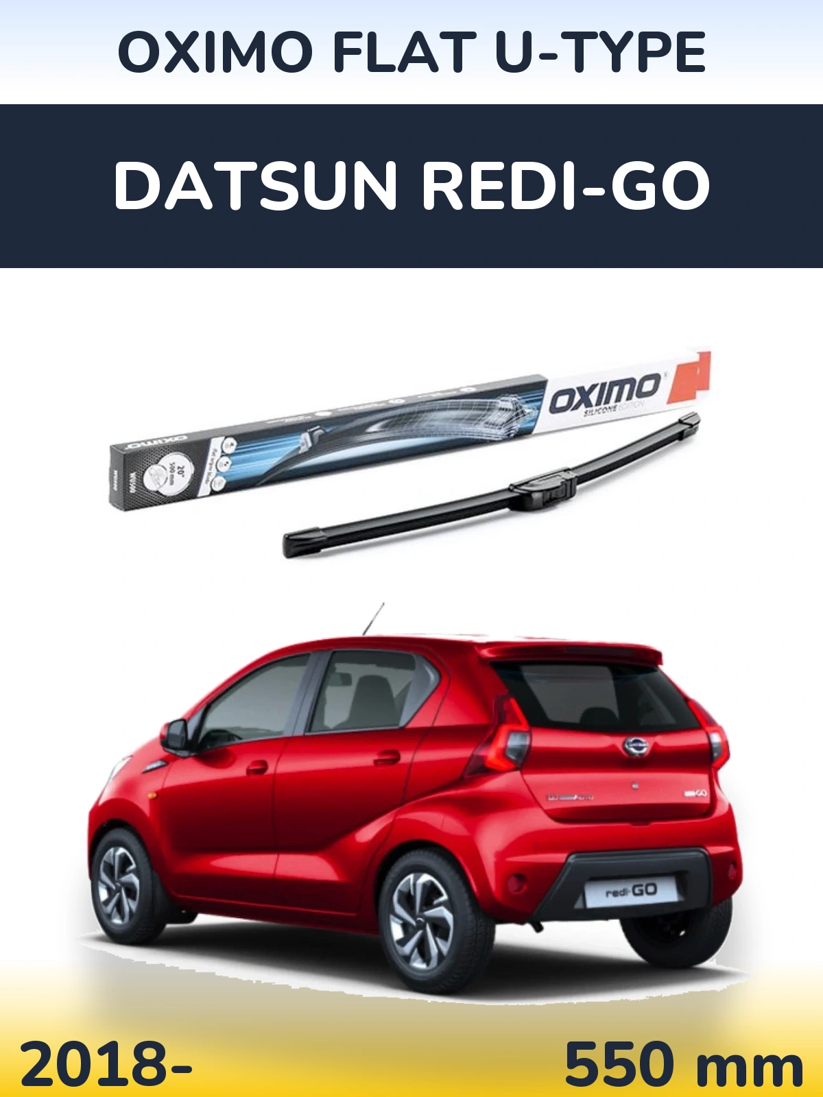 Przednia wycieraczka Oximo Flat U-type 550 mm do Datsun Redi-Go 2018-2026