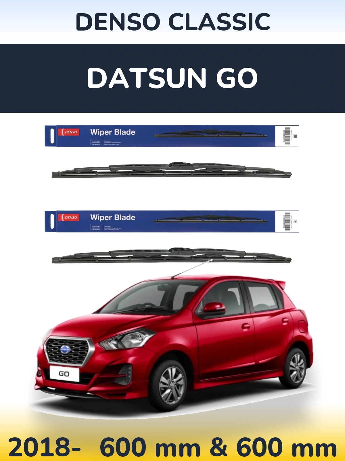 Komplet przednich wycieraczek Denso Classic 600 & 600 mm do Datsun Go 2018-2026
