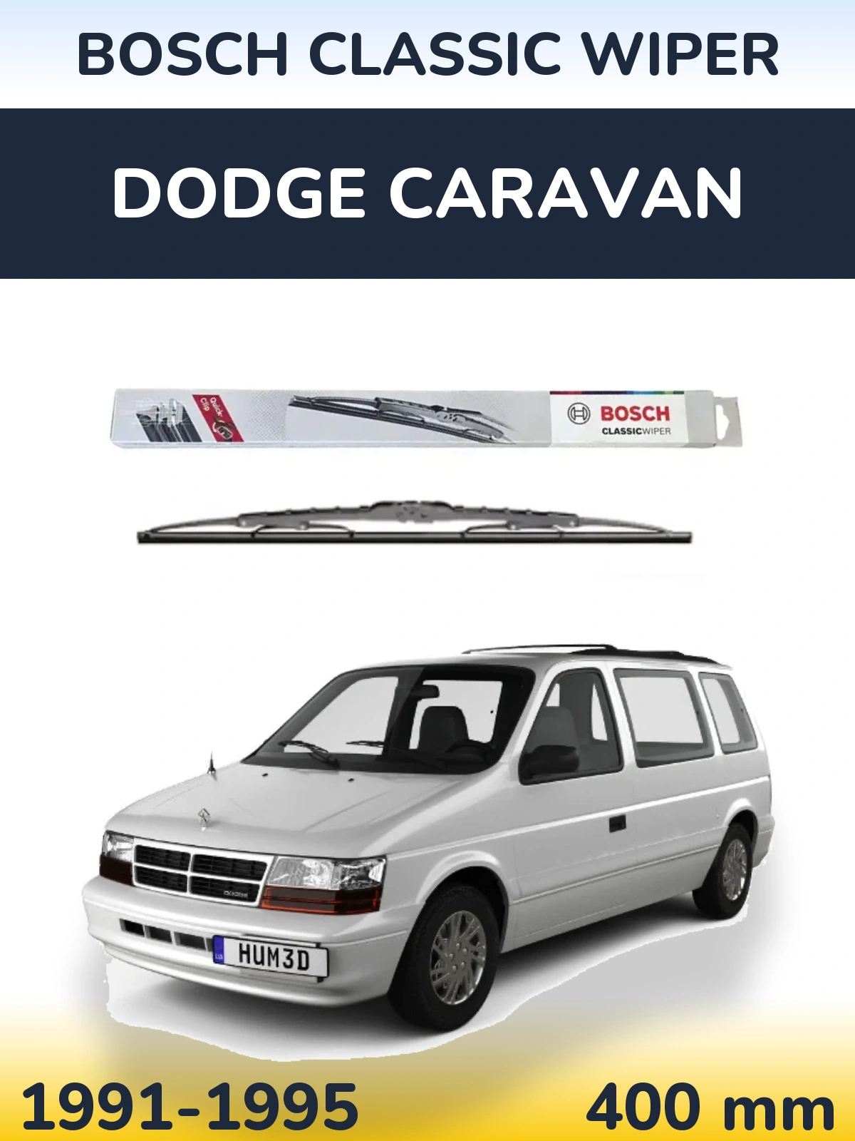 Задня щітка BOSCH Classic Wiper 400 мм для Dodge Caravan 1991-1995