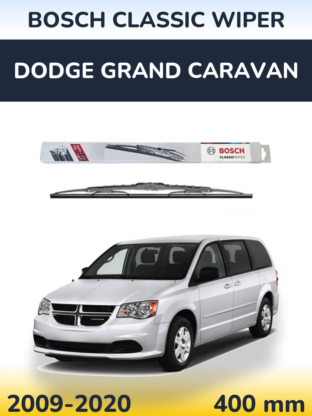 Задний дворник BOSCH Classic Wiper 400 мм для Dodge Grand Caravan 2009-2020