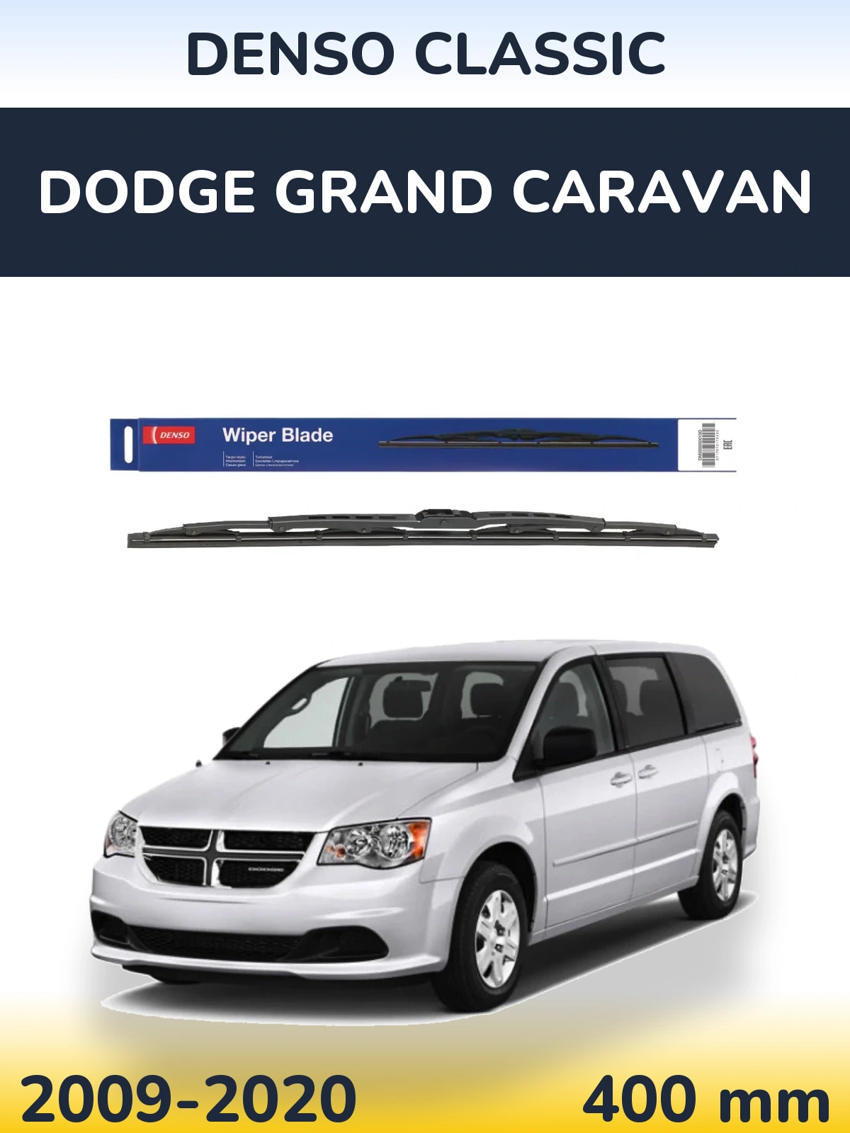 Rear wiper blade Denso Classic 400 mm for Dodge Grand Caravan 2009-2020