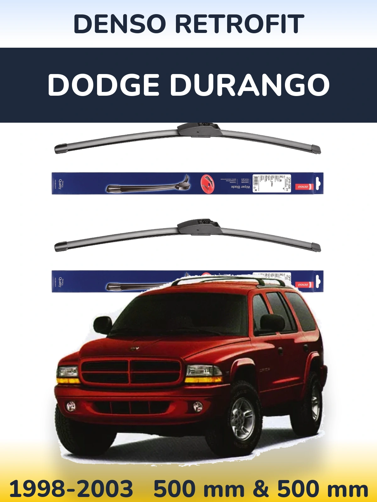 Комплект передних дворников Denso Retrofit 500 & 500 мм для Dodge Durango 1998-2003