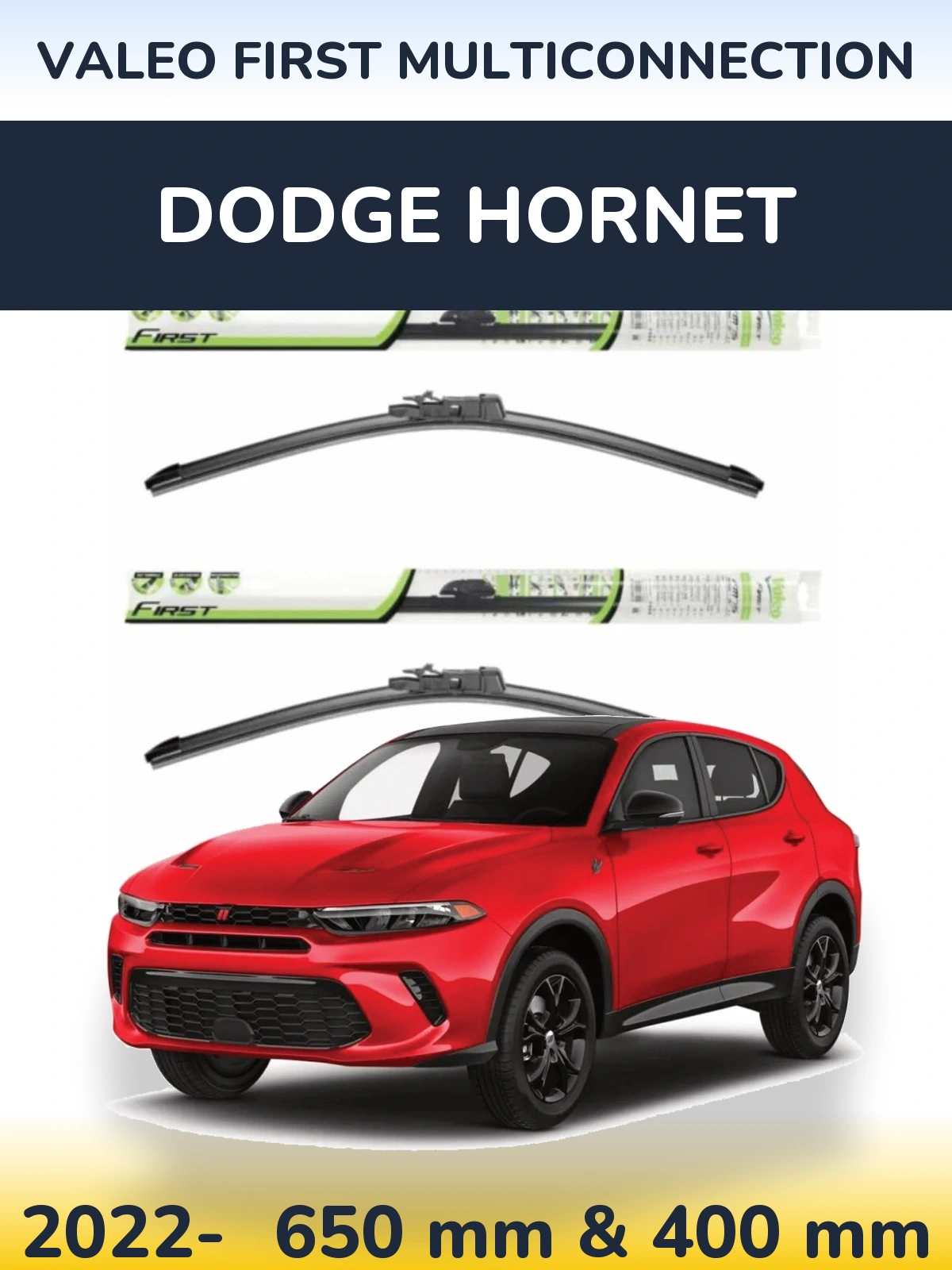 Komplet przednich wycieraczek Valeo First MultiConnection 650 & 400 mm do Dodge Hornet 2022-2026