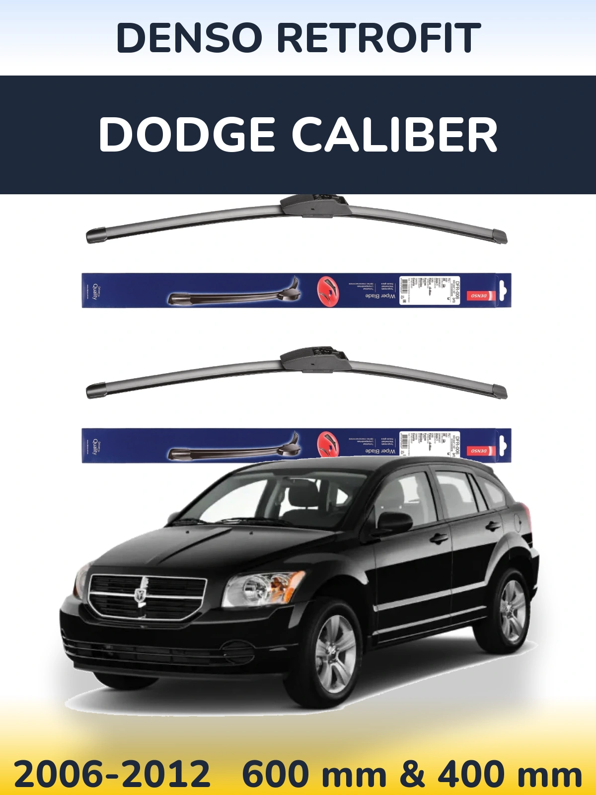 Комплект передних дворников Denso Retrofit 600 & 400 мм для Dodge Caliber 2006-2012