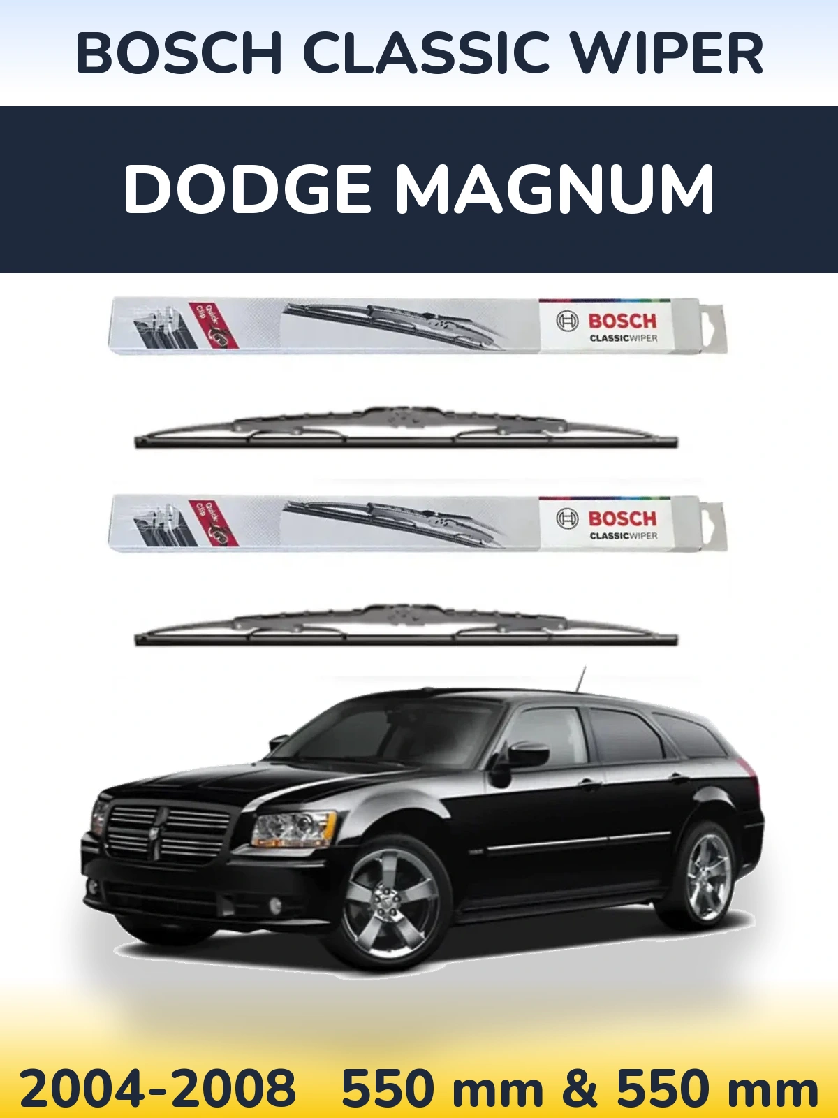 Komplet przednich wycieraczek BOSCH Classic Wiper 550 & 550 mm do Dodge Magnum 2004-2008