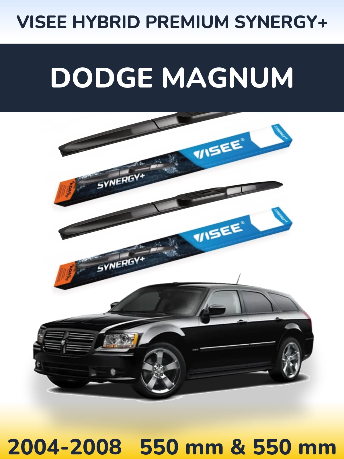 Комплект передних дворников VISEE HYBRID PREMIUM SYNERGY+ 550 & 550 мм для Dodge Magnum 2004-2008