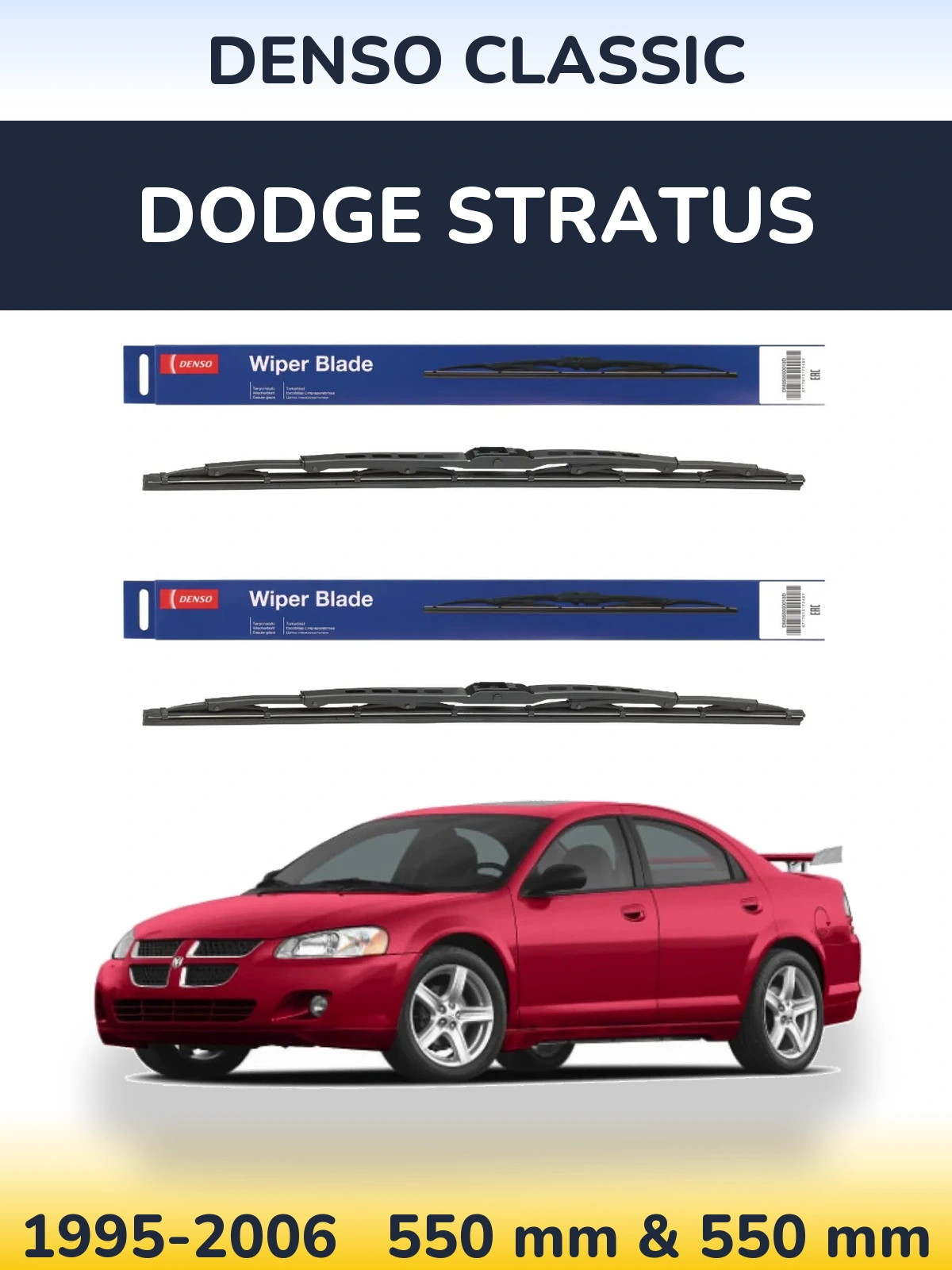Komplet przednich wycieraczek Denso Classic 550 & 550 mm do Dodge Stratus 1995-2006