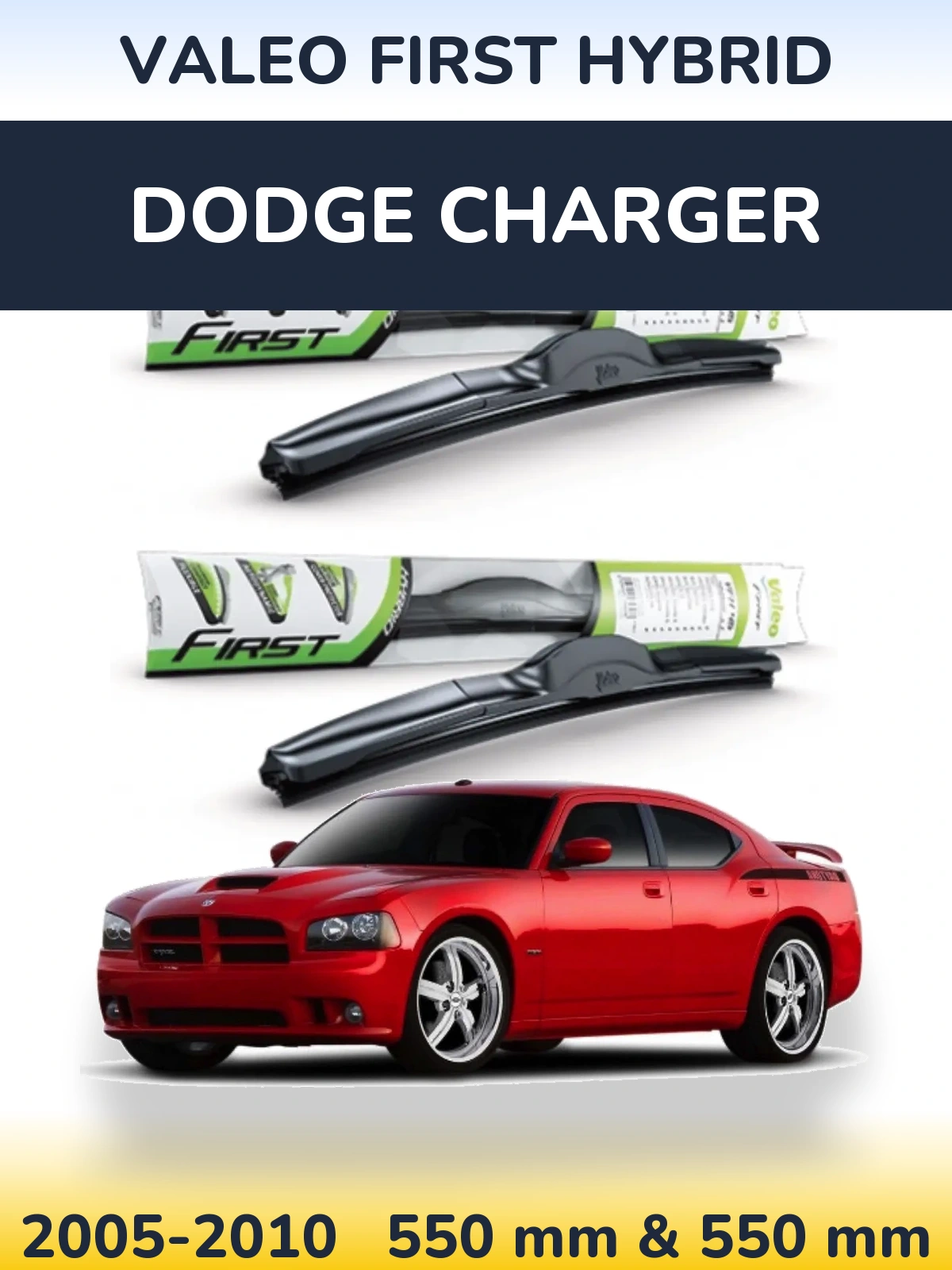 Комплект передніх щіток Valeo First Hybrid 550 & 550 мм для Dodge Charger 2005-2010